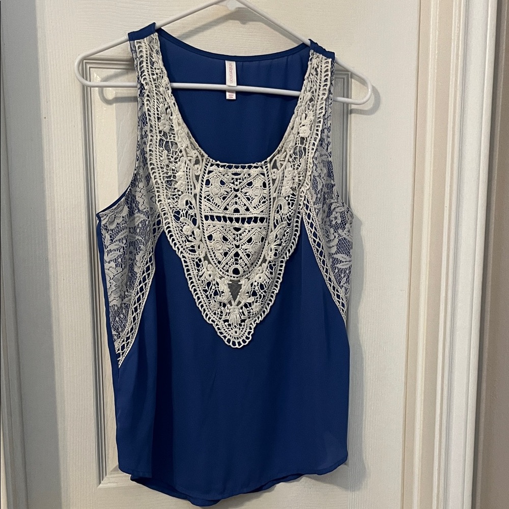 Xhilaration Elegant Blue Lace Women's Top
